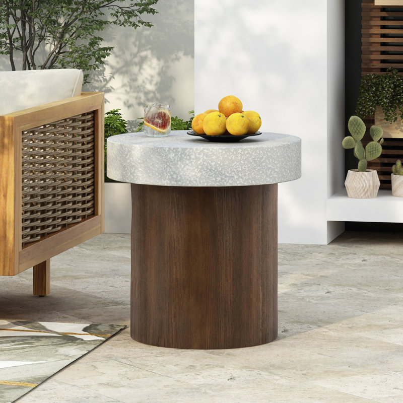 Plateau de table carré (blanc antique) + base (naturel)