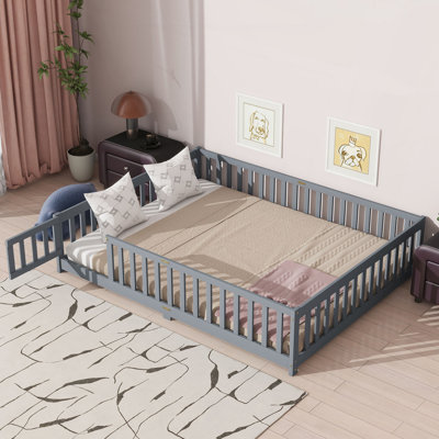 Wood Floor Bed with Fence