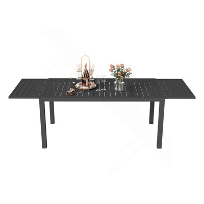 97.2"L Extendable Aluminum Outdoor Dining Table