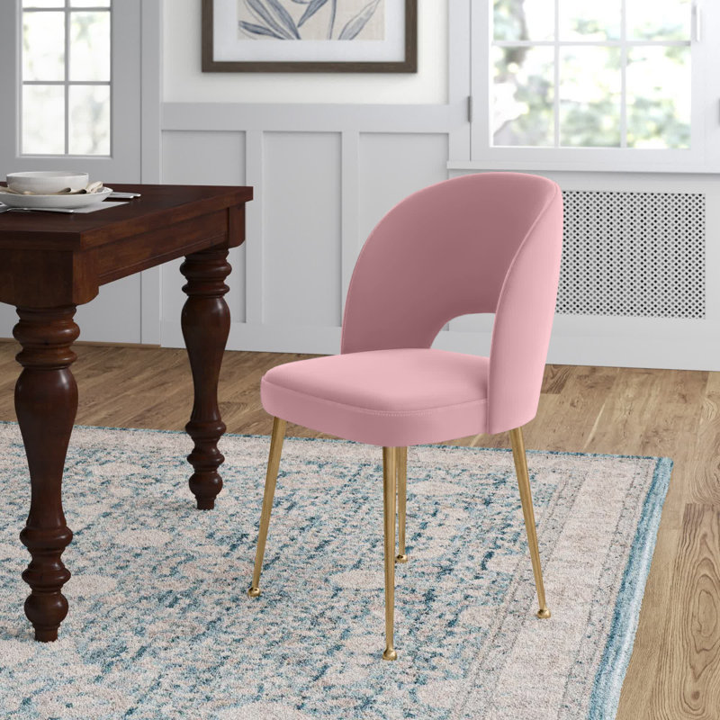 Rizo Cognac Velvet Chair, Blush Velvet