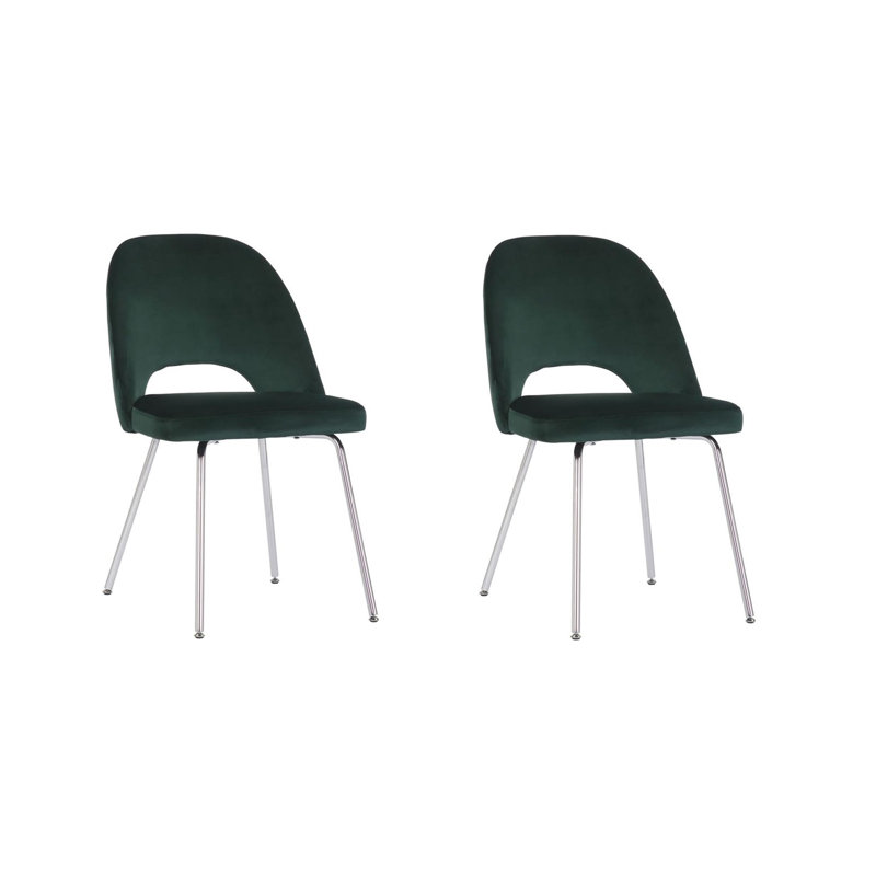 Burnley Stainless Steel Side Chair, Green, Chrome