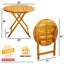Table d'appoint d'extérieur pliante ronde en bois d'acacia 27,6 po - Résistant aux intempéries