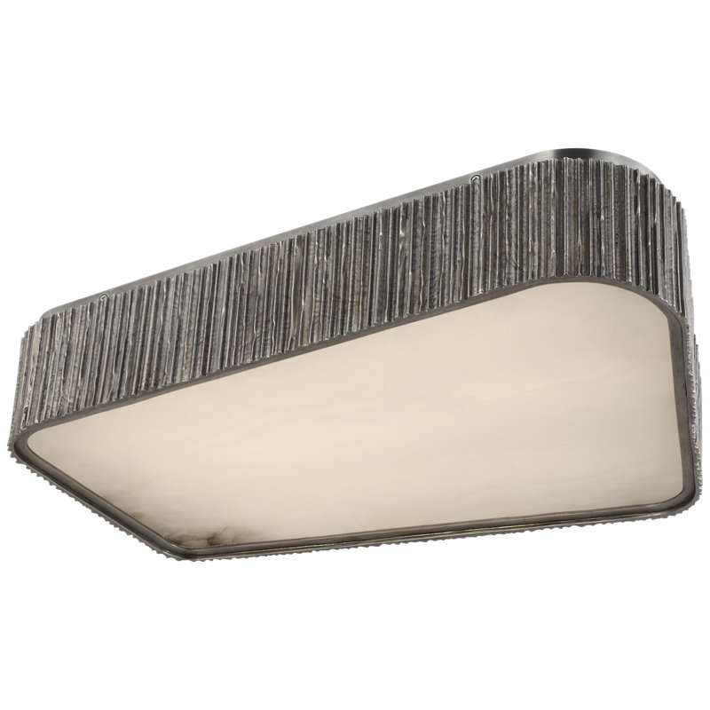Anne-Marie Barton Fumar 21" Asymmetrical Flush Mount with Alabaster, Ridged Graphite