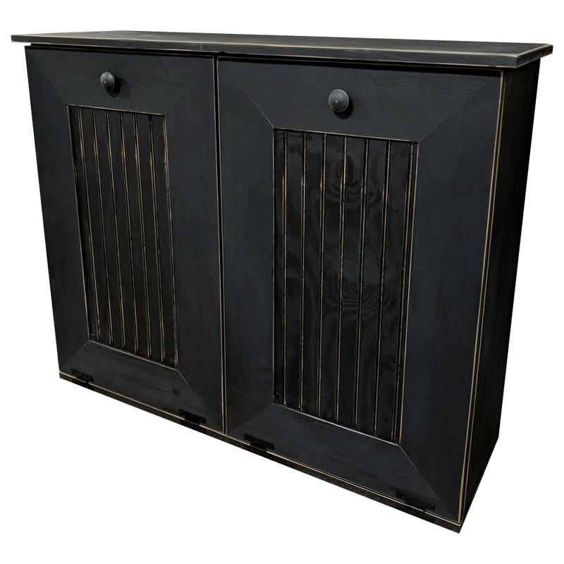 Poubelle multi-compartiments inclinables 13 gallons inclinable, Vieux noir