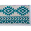 Tapis géométrique ivoire / turquoise Shirehampton-26309449