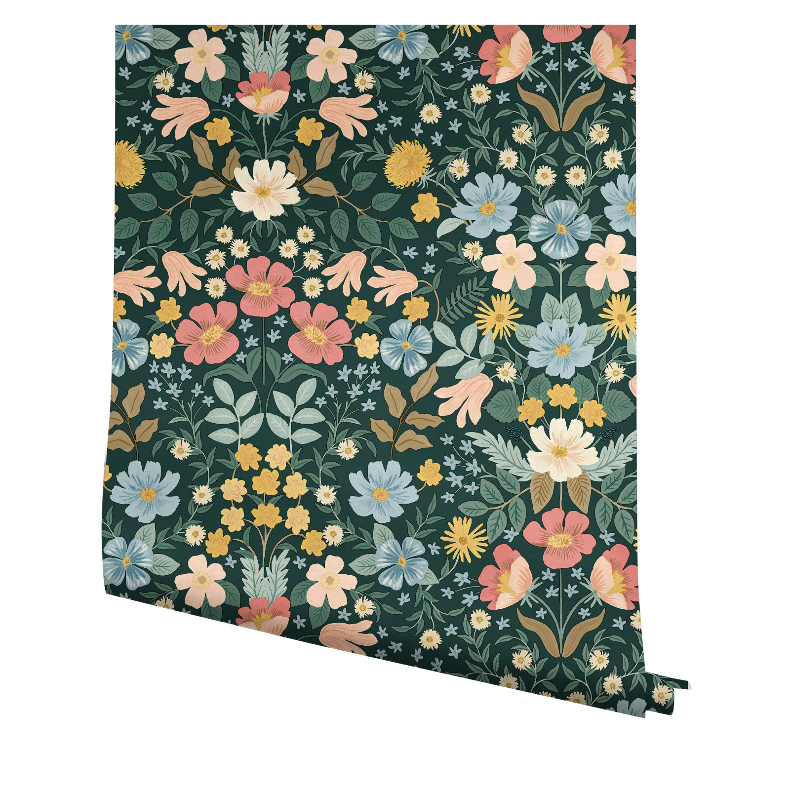 Bramble Garden 20" L x 27" W Peel and Stick Wallpaper Roll, Emerald