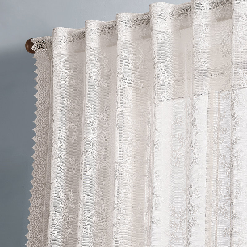 Ted Baker Chantilly White 50 X 84 Curtain Panel Pair (Set Of 2), 50" W x 84" L