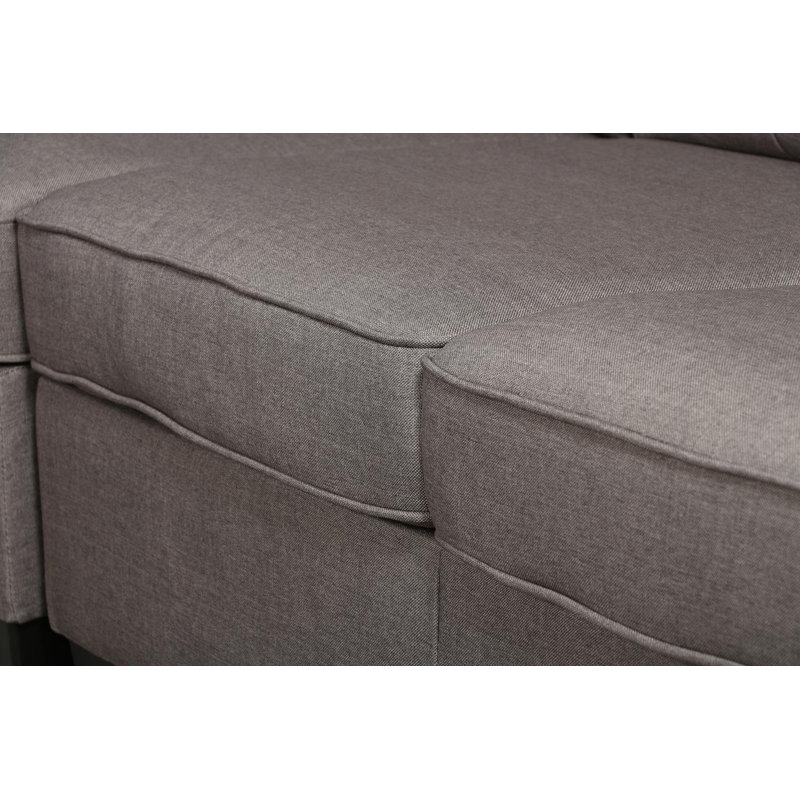 Althoff Upholstered L-Shaped Sectional Left Hand Facing, Brown Gray 100% Linen