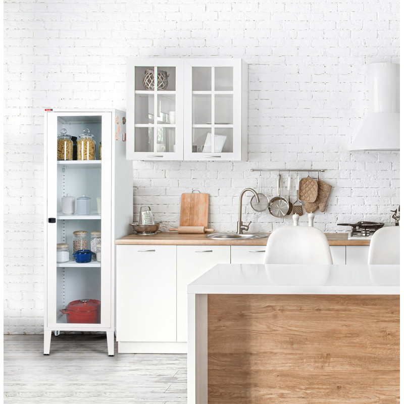 Armoire de rangement à 3 tablettes, Blanc mat