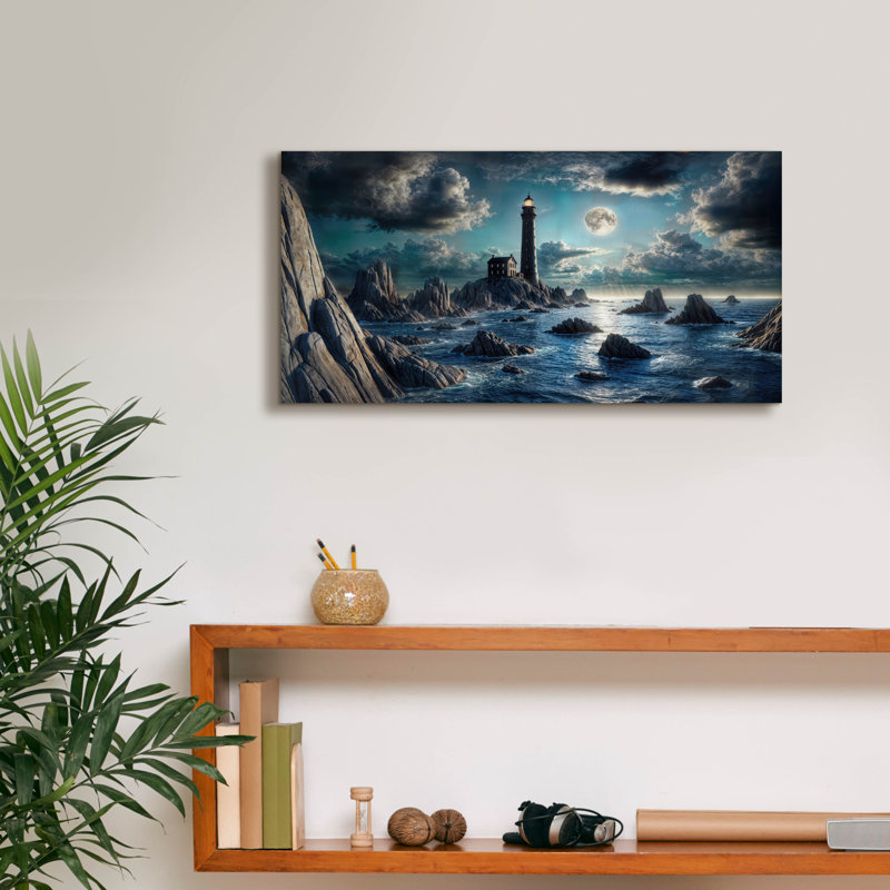«Dangerous Shores» par Rey Klimt, art mural sur toile, H 12 po x l 24 po