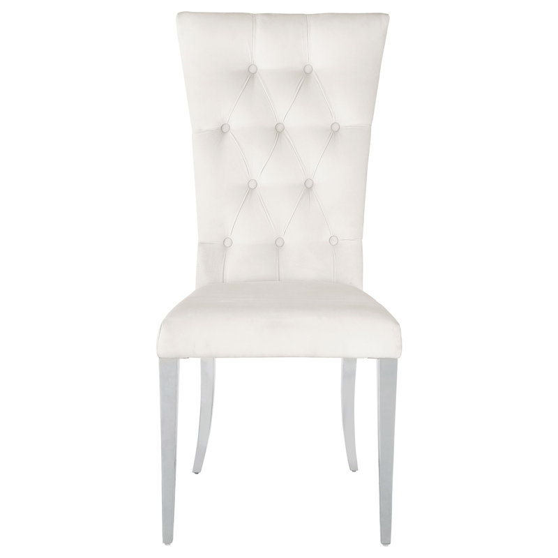 Chaise parsons capitonnée Demorest, Blanc