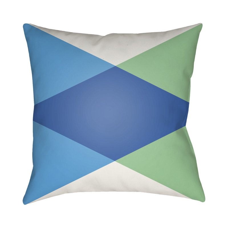 Moderne Geometric Outdoor Throw Pillow, 20" H x 20" W x 5" D, Lime