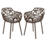 Rabia Patio Dining Armchair with Floral Cut-Out Design and Curved Back Accent Outdoor Chair