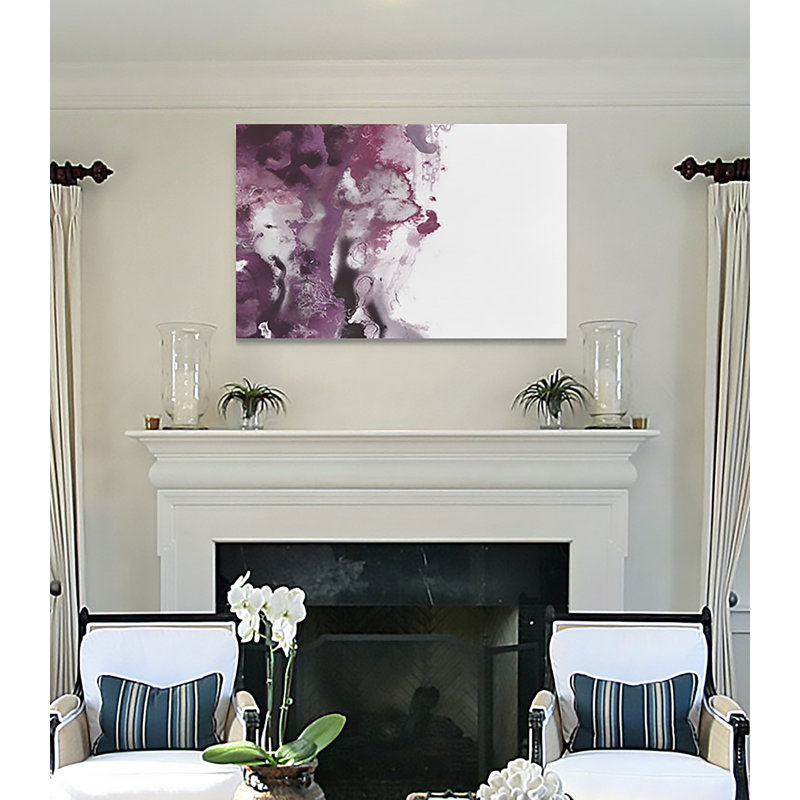 " Orchid Wave III ", 32" H x 48" W x 1.5" D, Wrapped Canvas