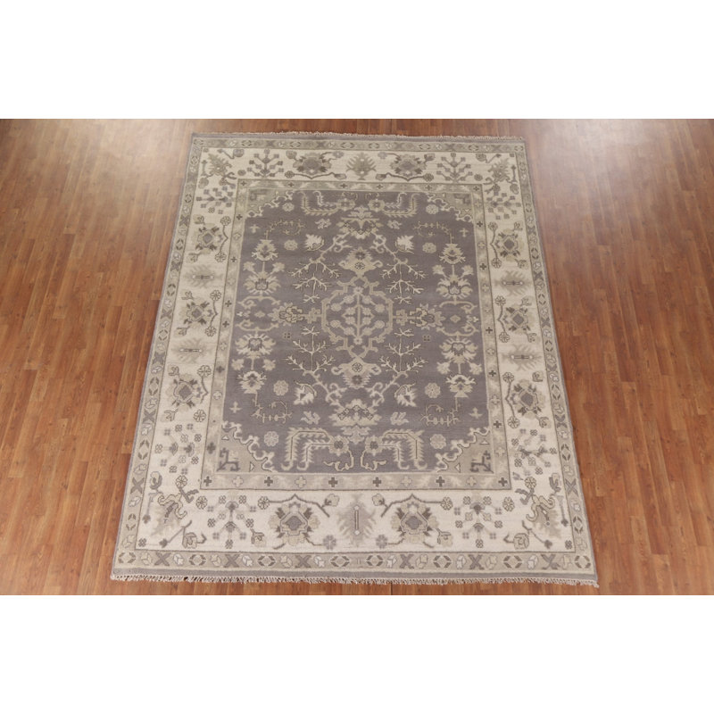 Tapis géométrique fait à la main Oushak 8 x 10