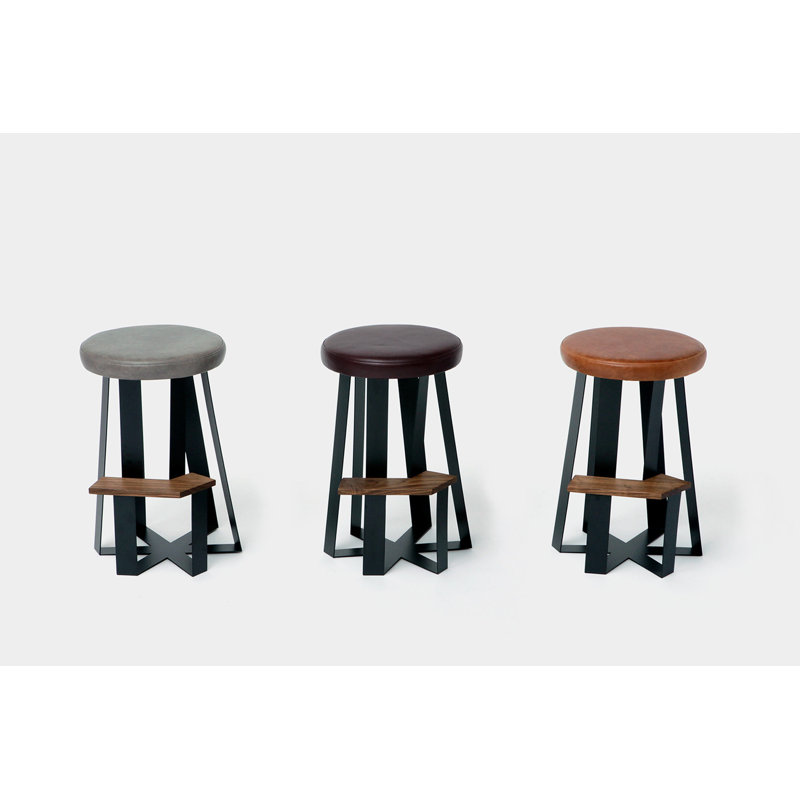 Stool with Metal Frame, Smoke