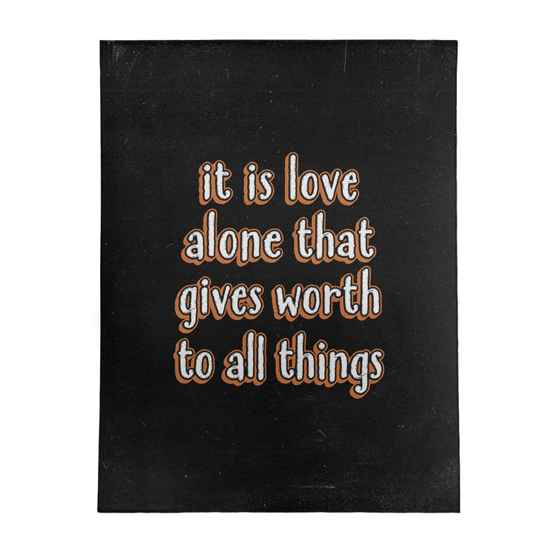 Tapis en polyester tableau noir style "love, Rectangle 5 pi x 7 pi