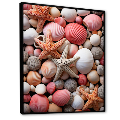 Coquillage beige et rose sur la plage II - impression