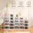 12 Pack Clear Plastic Stackable Shoe Organizer Boxes With Lids, Modular Space-Saving Shoe Storage Containers For Closet, Wardrobe, And Entryway