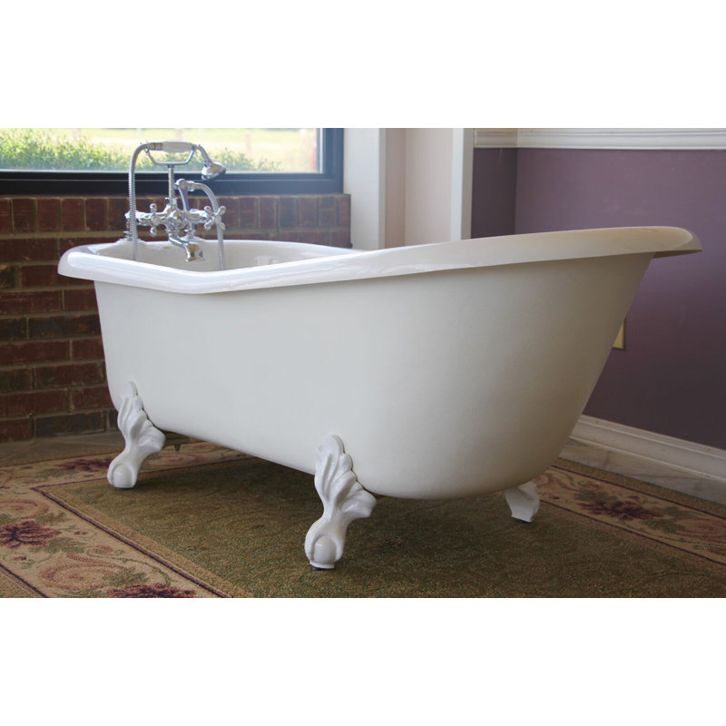 Imperial 66" x 30" Clawfoot Soaking Bathtub, White