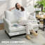 Chaise d'appoint moderne, fauteuil rembourré avec pieds tournés, crème
