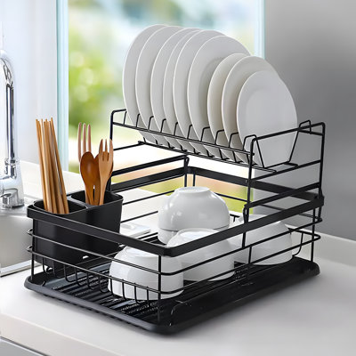 Kitchen 2 Tier Metal Dish Drainer Rack