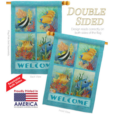 Double Sided 40'' H x 28'' W Polyester Flag Set