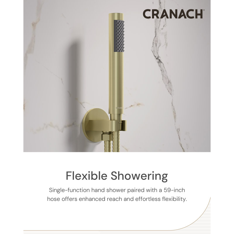 Angelsey 2-Function Shower Faucet Set with Thermostatic Valve, 12" Rain Shower Head with Handheld Spray, Zirconium Gold Shower System, Bathroom Shower Fixtures