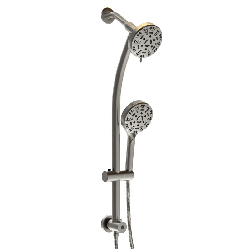 4.7" Rain Showerhead & 8 Hand Shower System, Stainless Steel Hose, Adjustable Holder, Angle Slide Bar, Multi Function - Showerhead, Shower,