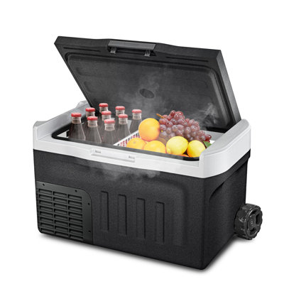 Erivess 12 Volt Refrigerator, Electric Cooler, Portable Freezer 12V/24V Dc 110-240V Ac, 12V Fridge, 12V Cooler For Travel, Truck, Boat, Camping
