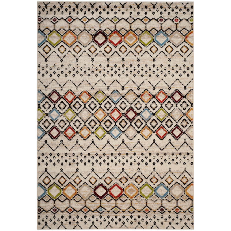 Tapis performance à motif sud-ouest Aird, Rectangle de 10 pi x 14 pi,   Ivory/Multi