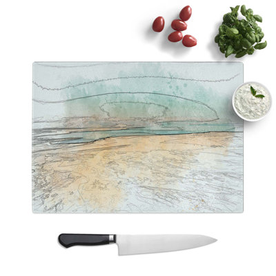 Tempered Glass the Dead Sea in Israel in Abstract Chopping Board