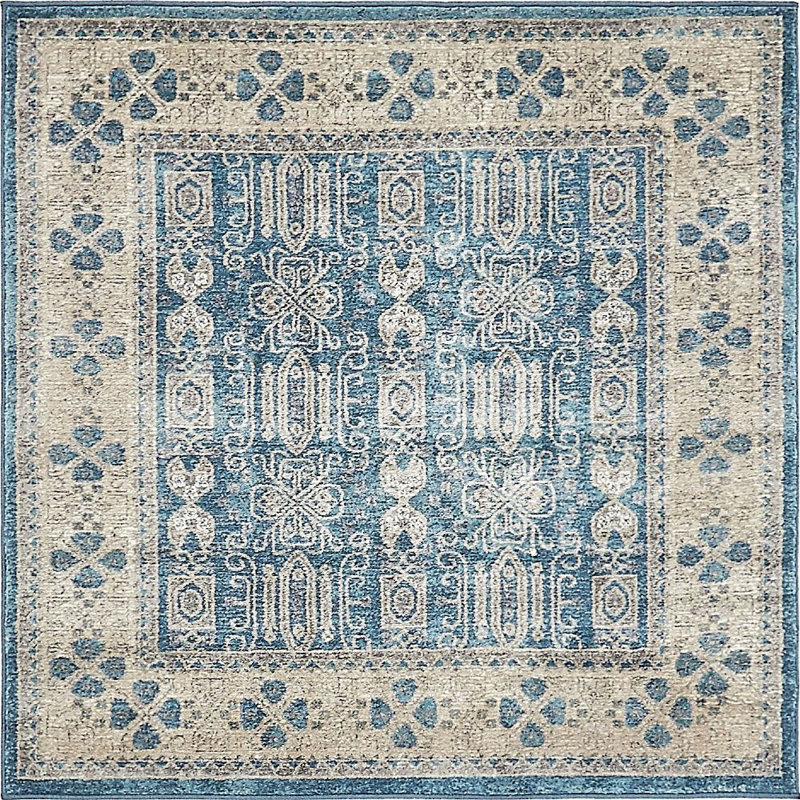 Linz Ikat Indoor Rug, Square 4'