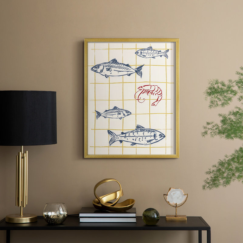 «Salty Sea Friends I», reproduction encadrée - bois massif, H 21 po x l 17 po, Doré