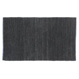 Leather Durry hand-tufted Leather Hide Dark Gray Area Rug