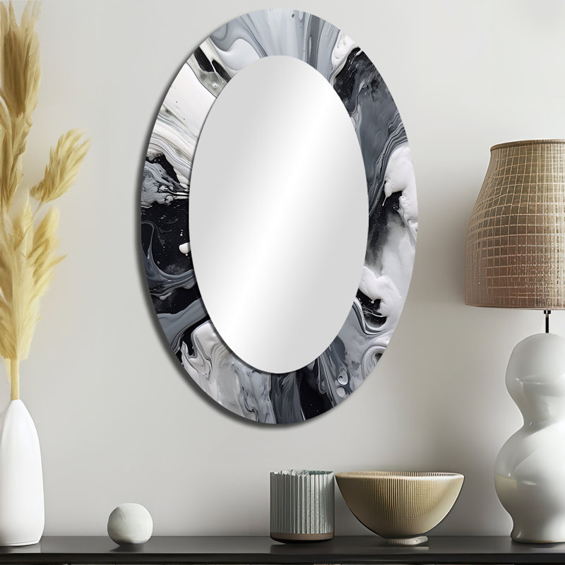 Miroir mural noir et gris Harmony In Chaos, 36 po x 24 po