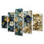 «Blue Canadian Wilderness Poppies Mosaic II - Boho Tiles», ensemble de reproduction d'art mural