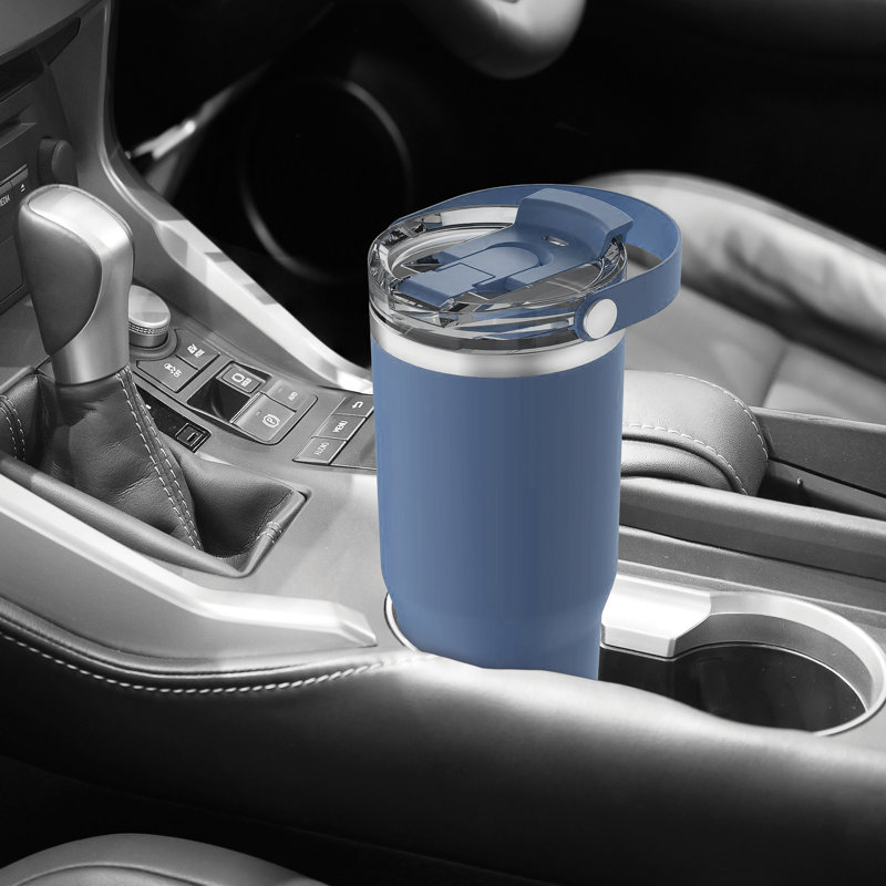Gobelet isotherme 30 oz avec couvercle et poignée - bleu, Bleu