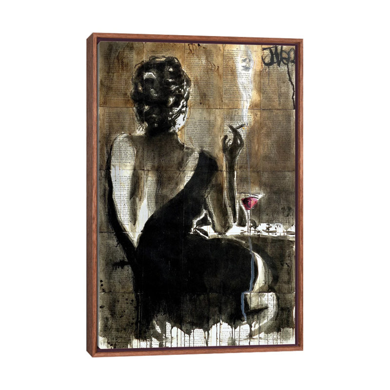 Cocktail par Loui Jover - imprimé, H 40 po x l 26 po, Cadre blanc, Bois classique