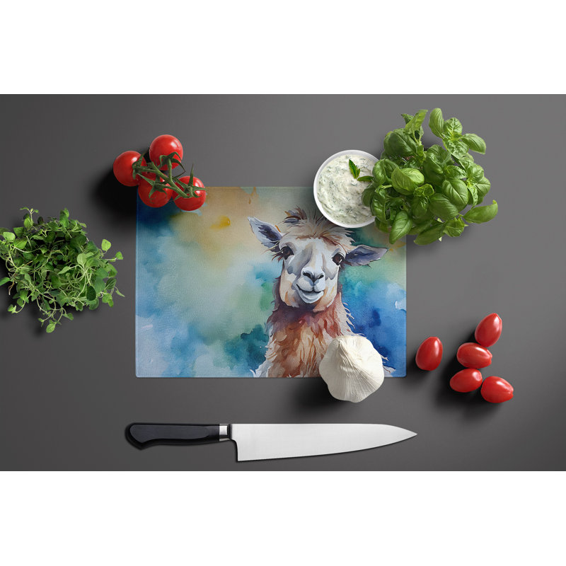Llama Glass Cutting Board Large