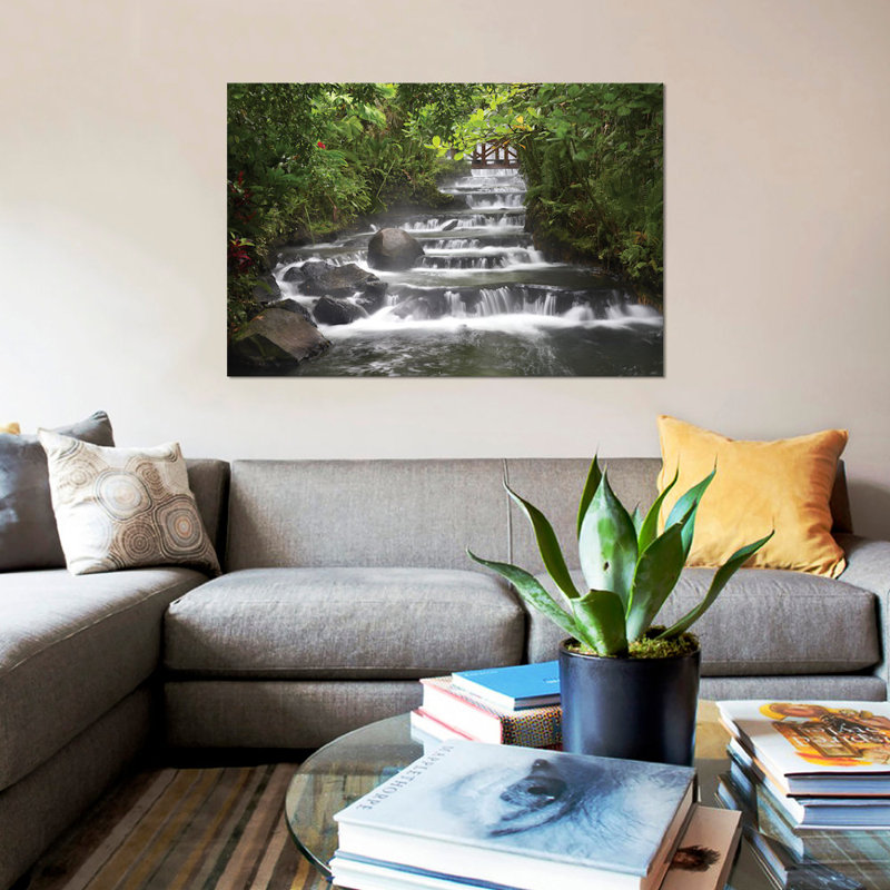 «Tabacon River, Cascades And Pools In The Rainforest, Costa Rica» par Tim Fitzharris - reproduction de photo sur toile