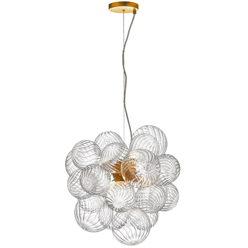 Luminaire suspendu 6 lumières Charlize, Laiton vieilli