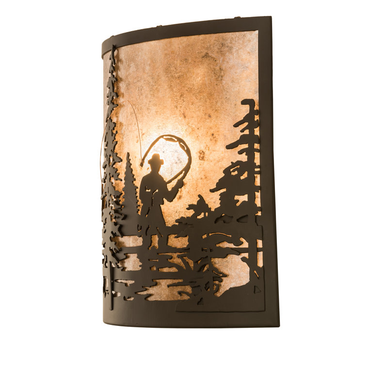 Fly Fishing Creek 2-Light Flush Mount, Brown, 1