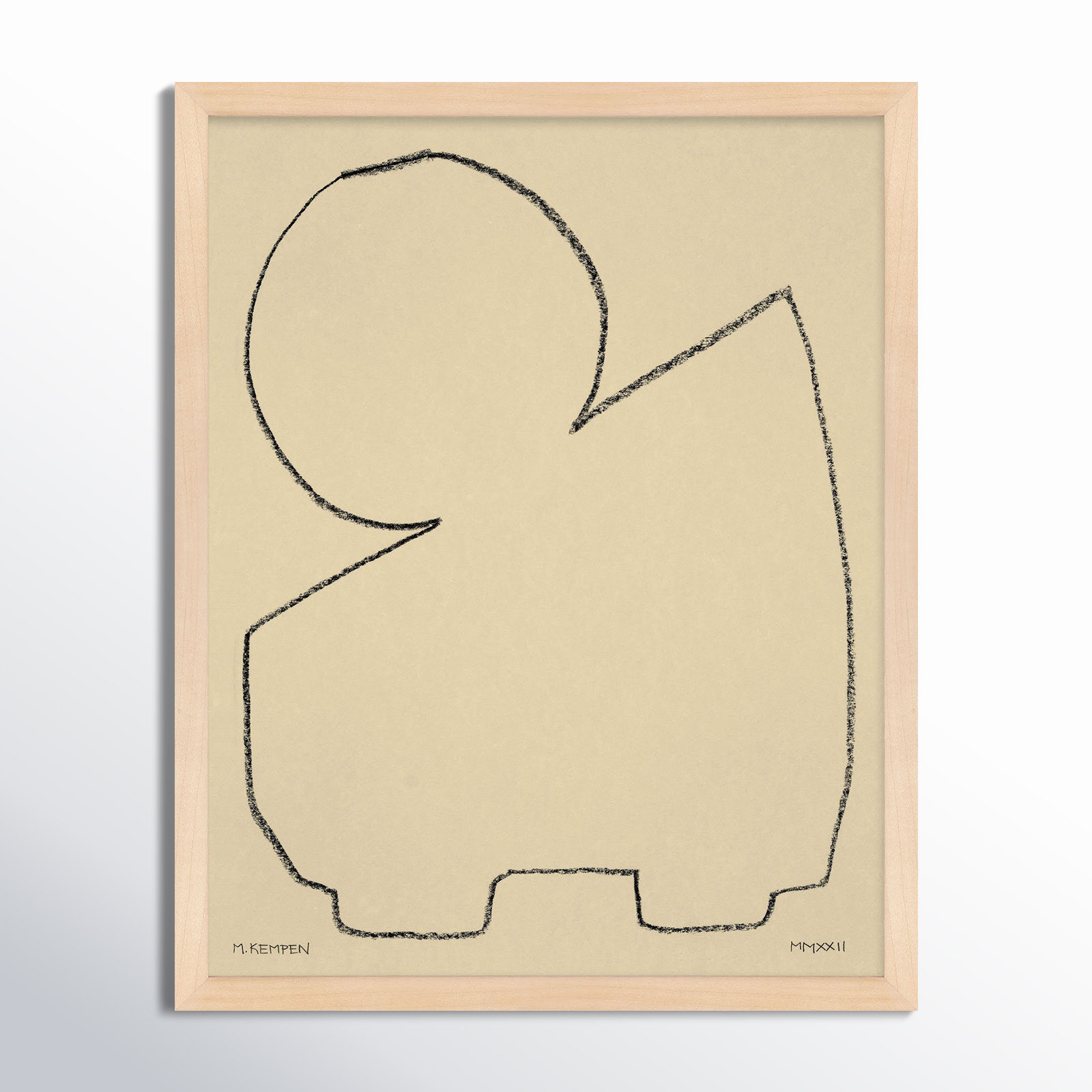 Freya "Sand 1" Print, 16" W x 20" H, Maple Framed