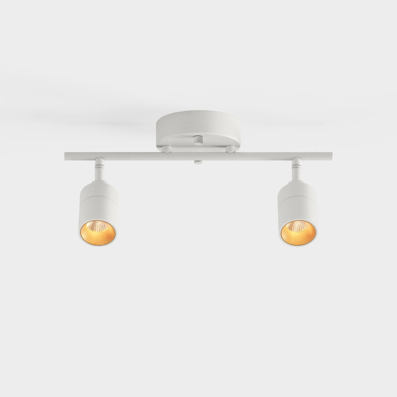 Shura 2-Light Integrated LED Track Light with Rotatable Heads, 1 ft. Fixed Track Lighting Kit, 3000k, White