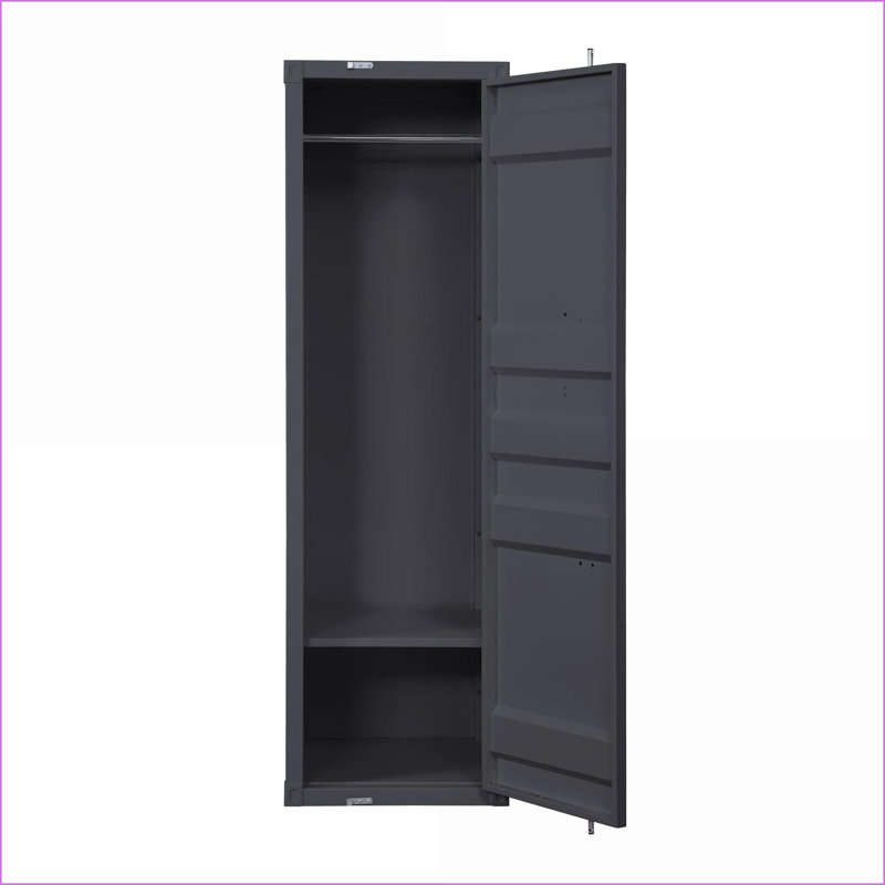 Commodes et amp; Penderie, garde-robe industrielle 1 porte en fer avec tringle | Bronze industriel | Fer, Gris