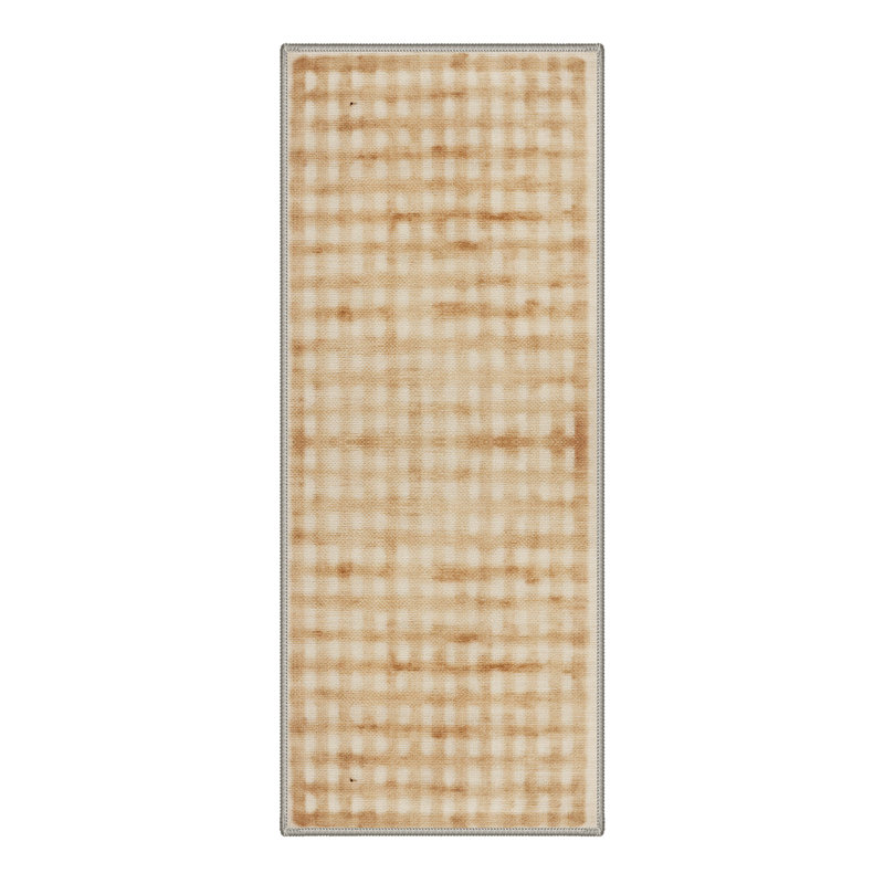 Liadan Aura Modern Machine Washable Beige / Brown Indoor Area Rug with Non-Slip Backing, Runner 2' x 7'