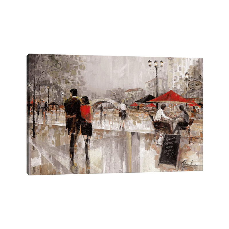 Riverwalk Charm II by Ruane Manning - Wrapped Canvas Painting, 20.32 cm H x 30.48 cm W