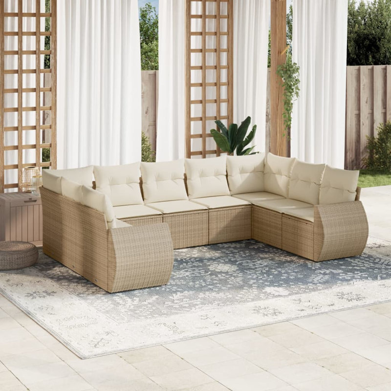 Ensemble de canapé de jardin Vidaxl beige, blanc crème