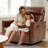 Oversized 42.5" Extra Wide Manual Recliner Breathalbe Leather-1508240147